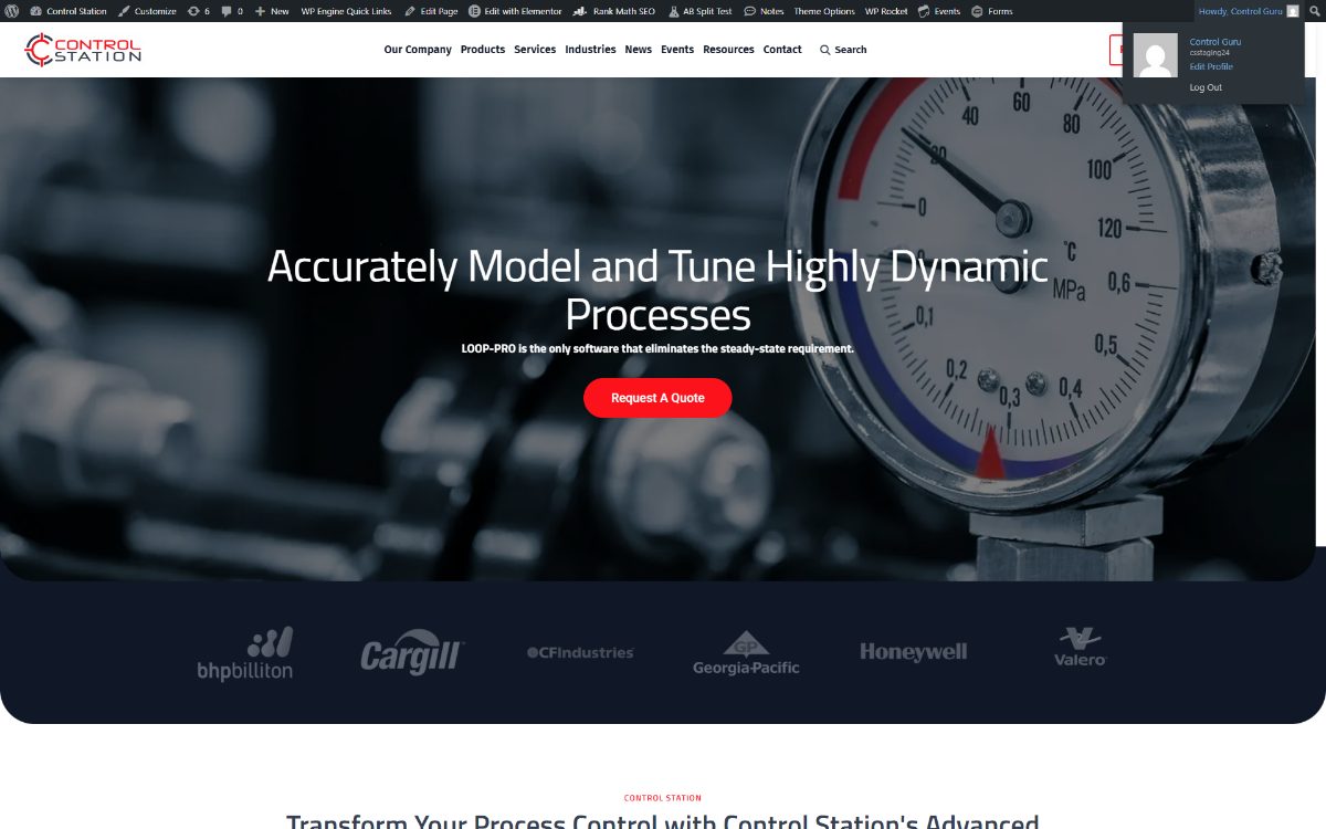 Control Station website
