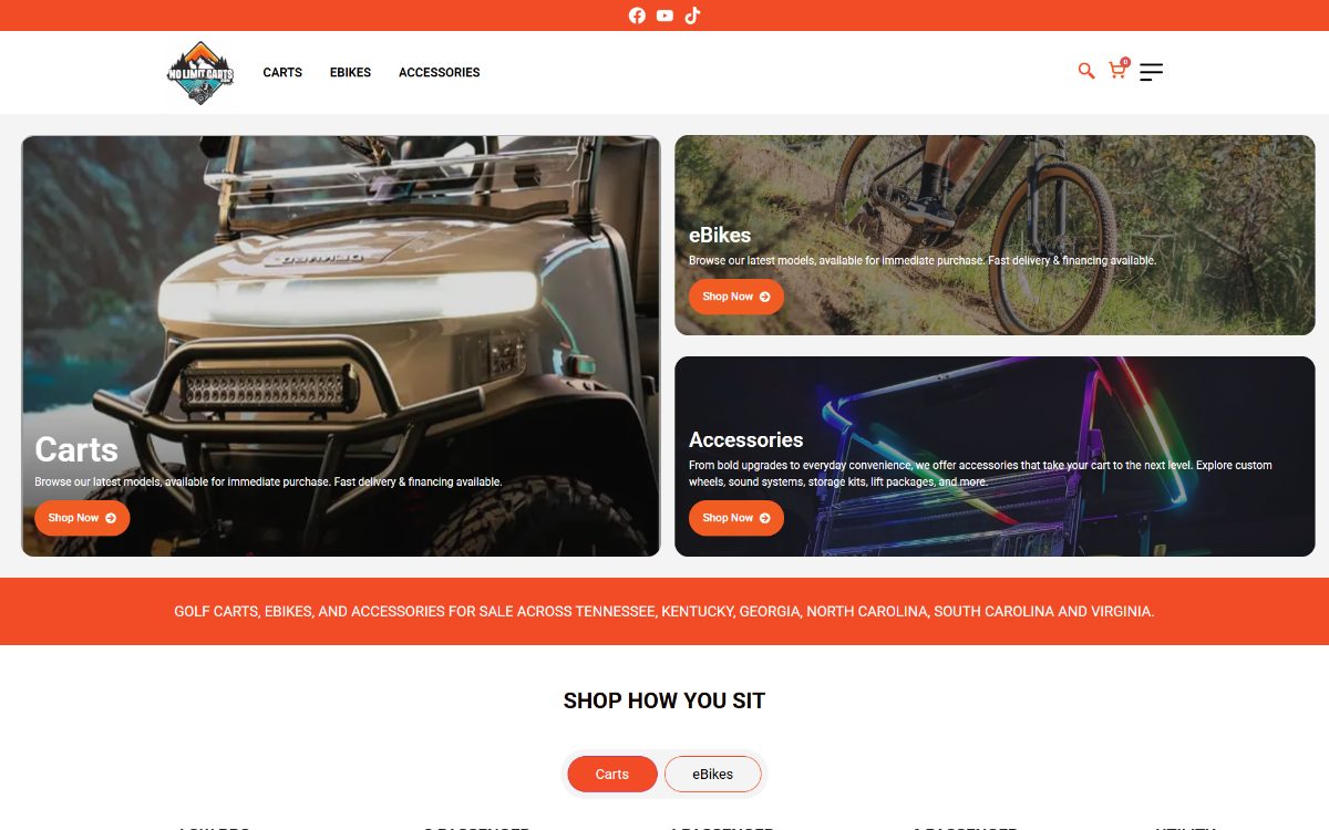 No Limit Carts website