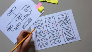 A person planning and designing their website