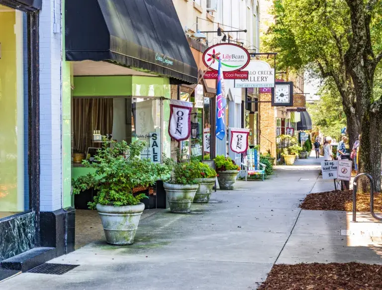 Downtown street in Shelby - Timberbrook Marketing Photo of downtown Shelby, North Carolina